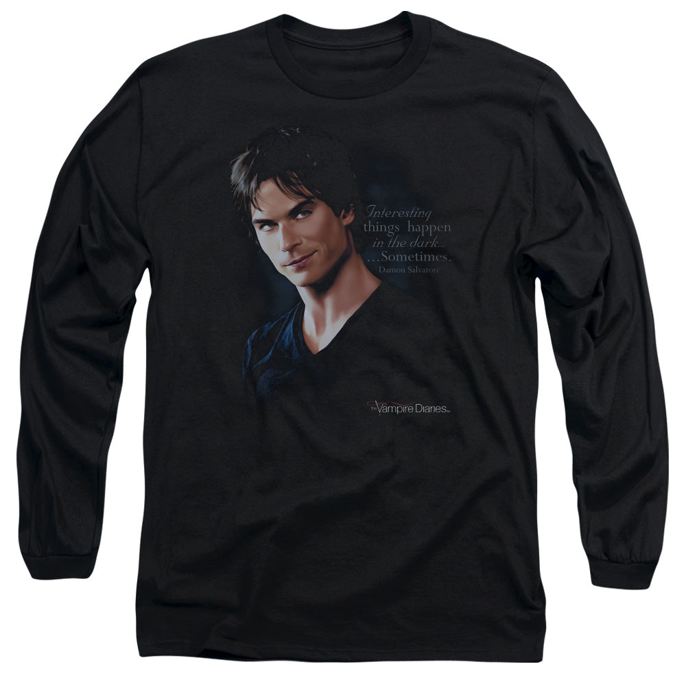 Vampire Diaries Sometimes Mens Long Sleeve Shirt Black Officially Licensed