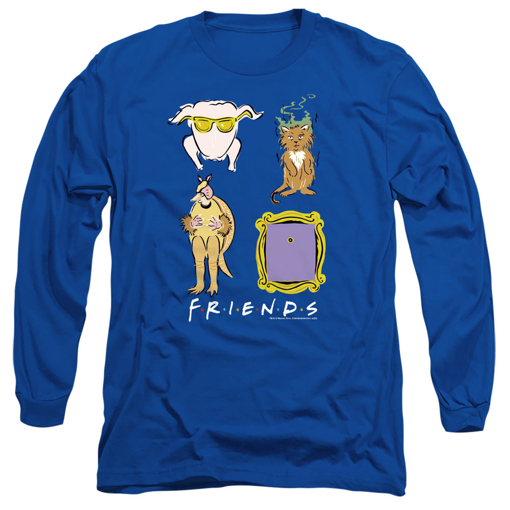 Friends Sybmols Mens Long Sleeve Shirt Royal Officially Licensed