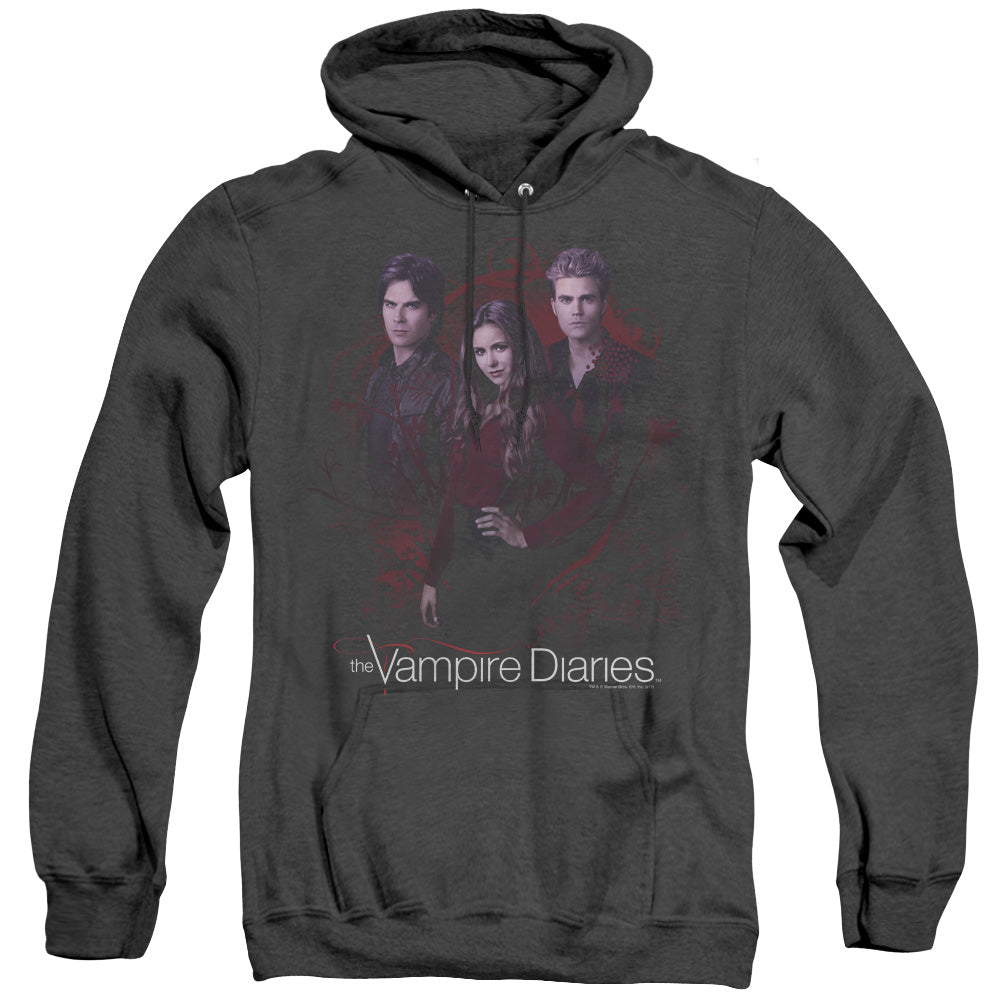 Vampire Diaries Company Of Three Mens Heather Hoodie Black Officially Licensed