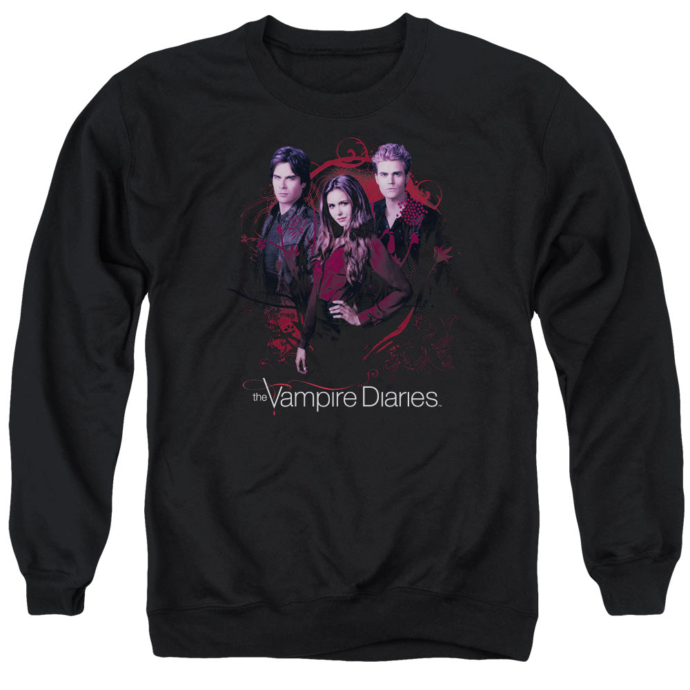 Vampire Diaries Company Of Three Mens Crewneck Sweatshirt Black Officially Licensed