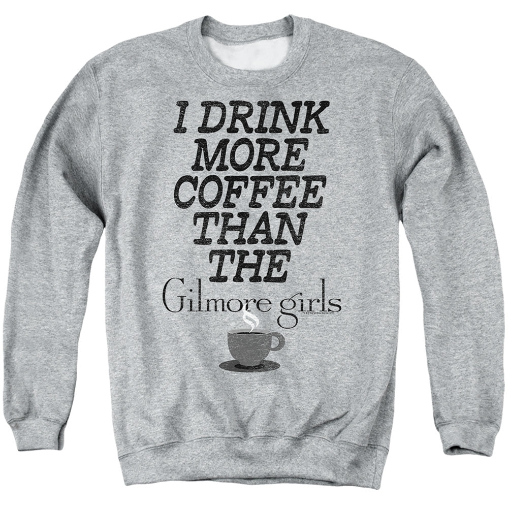 Gilmore Girls More Coffee Mens Crewneck Sweatshirt Athletic Heather Officially Licensed