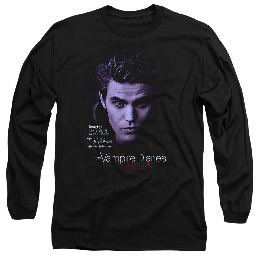 Vampire Diaries Sense Your Body Mens Long Sleeve Shirt Black Officially Licensed