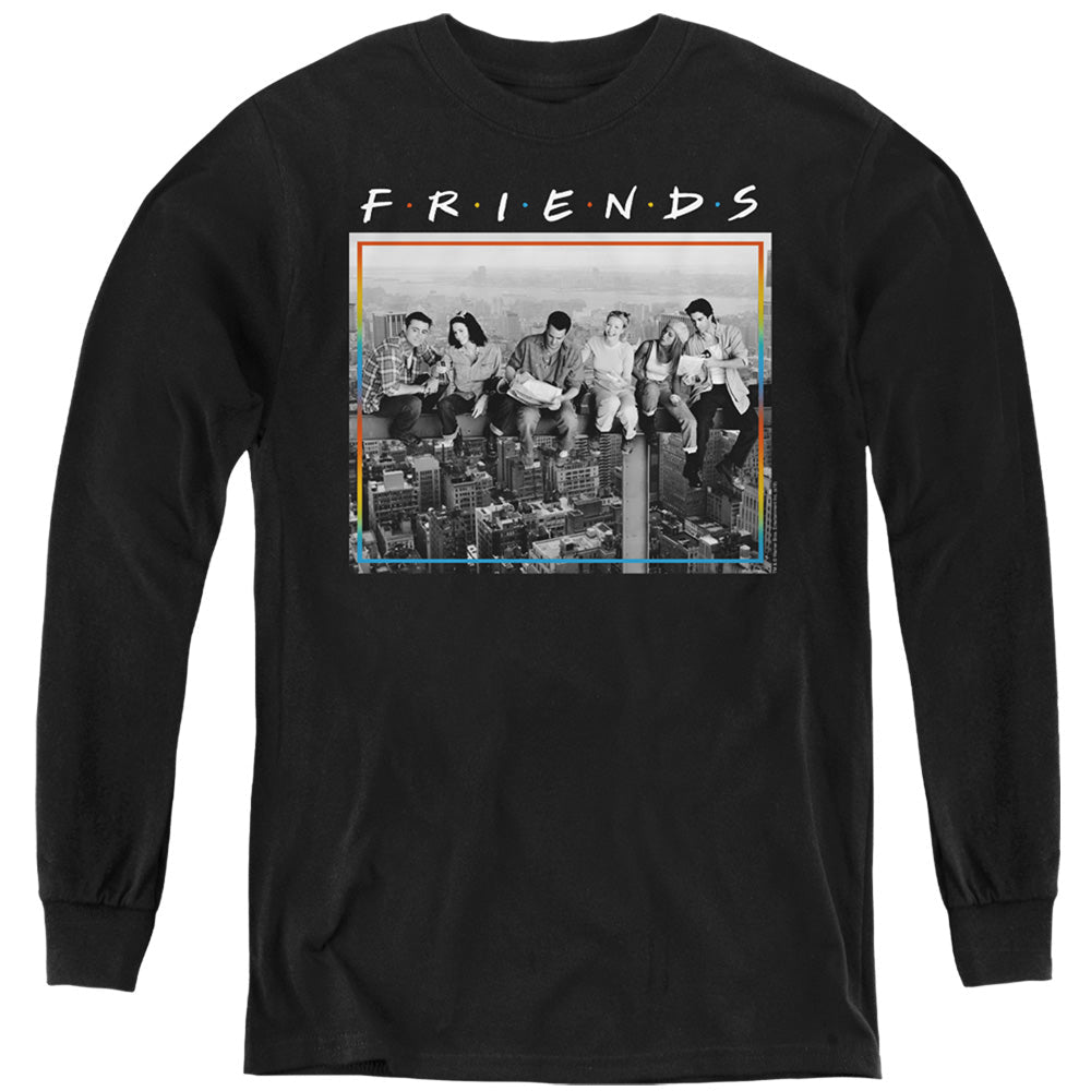 Friends Lunch Break Long Sleeve Kids Youth T Shirt Black