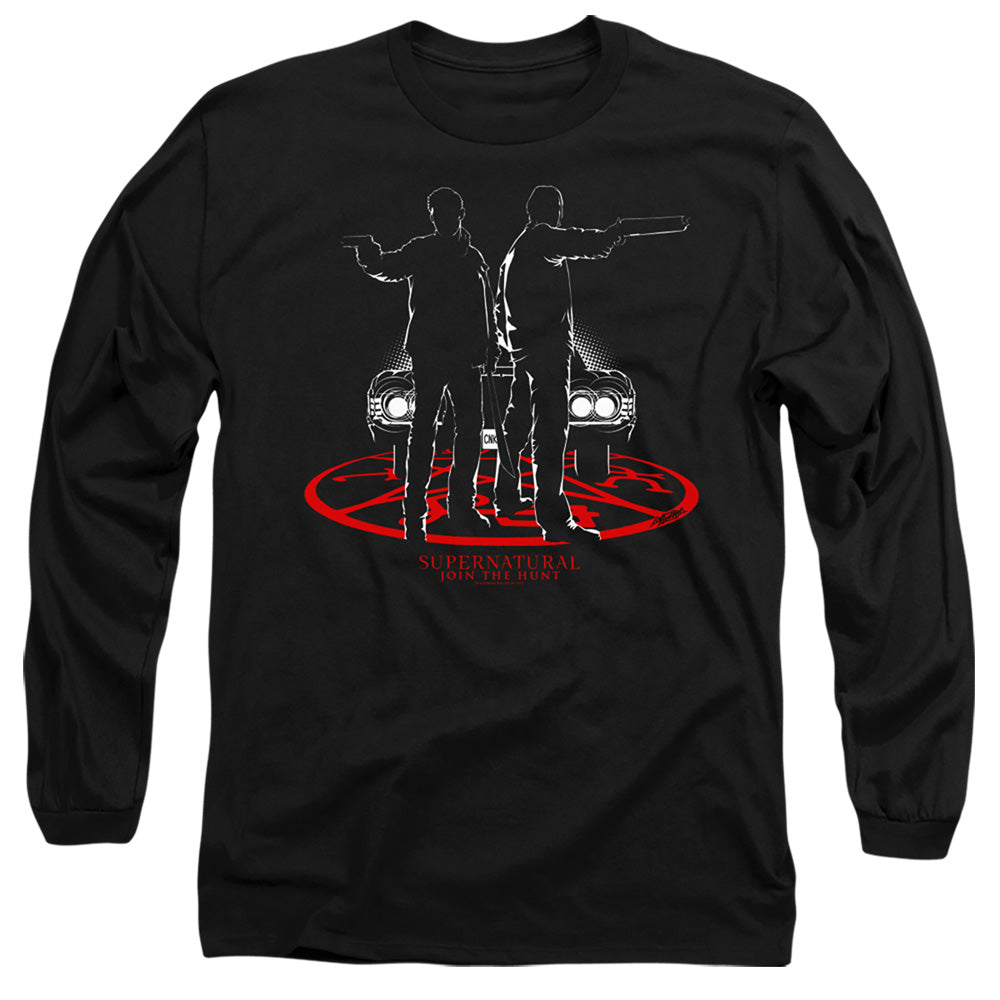Supernatural Silhouettes Mens Long Sleeve Shirt Black Officially Licensed