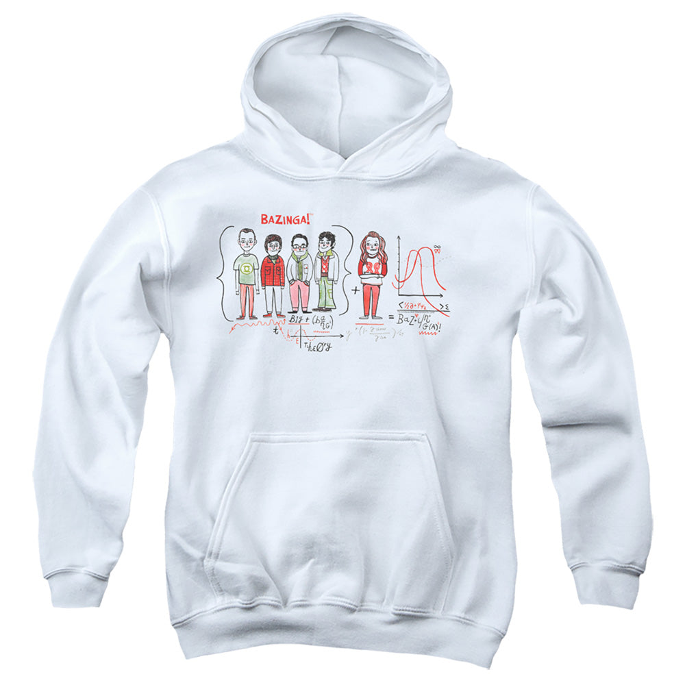 Big Bang Theory Bazinga Equation Kids Youth Hoodie White