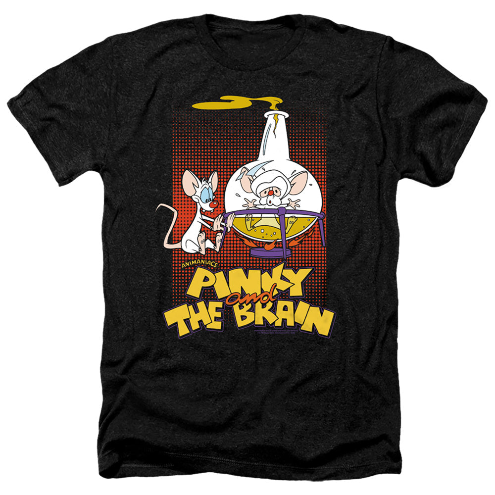 Pinky And The Brain Lab Flask Heather Mens T Shirt Black Officially Licensed