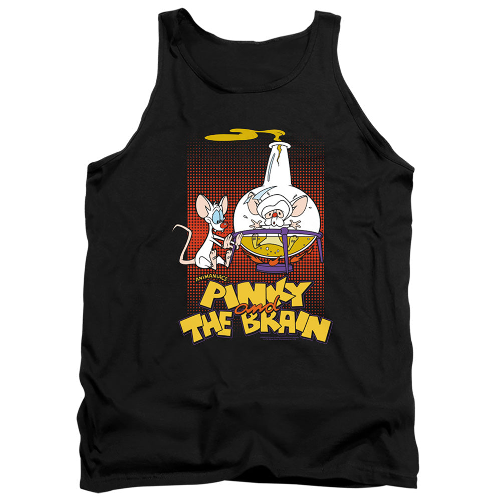 Pinky And The Brain Lab Flask Mens Tank Top Shirt Black Officially Licensed