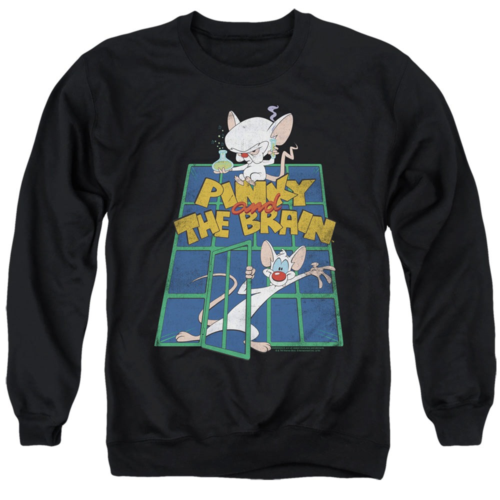 Pinky And The Brain Ol Standard Mens Crewneck Sweatshirt Black Officially Licensed