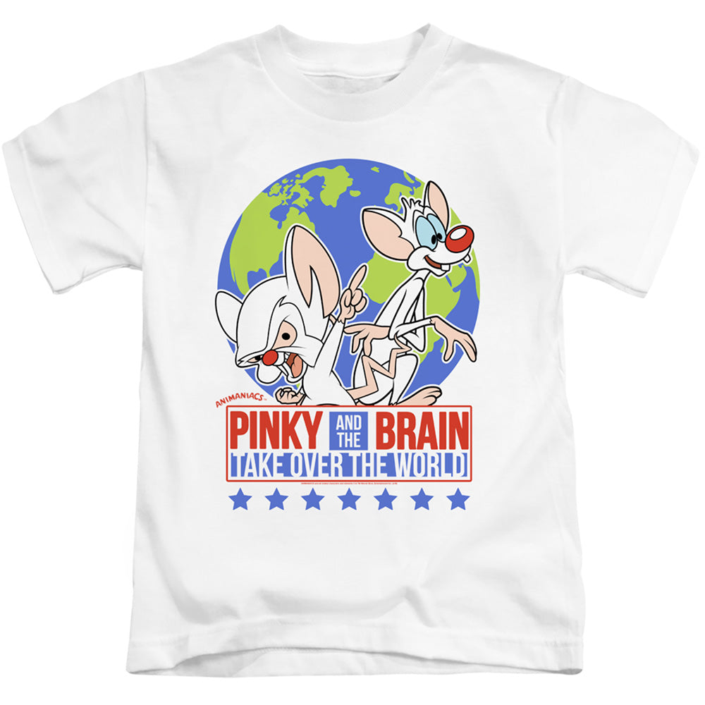 Pinky And The Brain Campaign Juvenile Kids Youth T Shirt White Officially Licensed