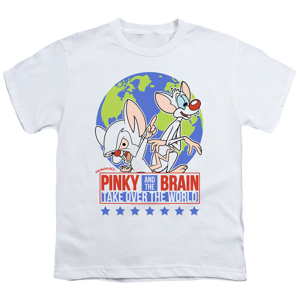 Pinky And The Brain Campaign Kids Youth T Shirt White Officially Licensed