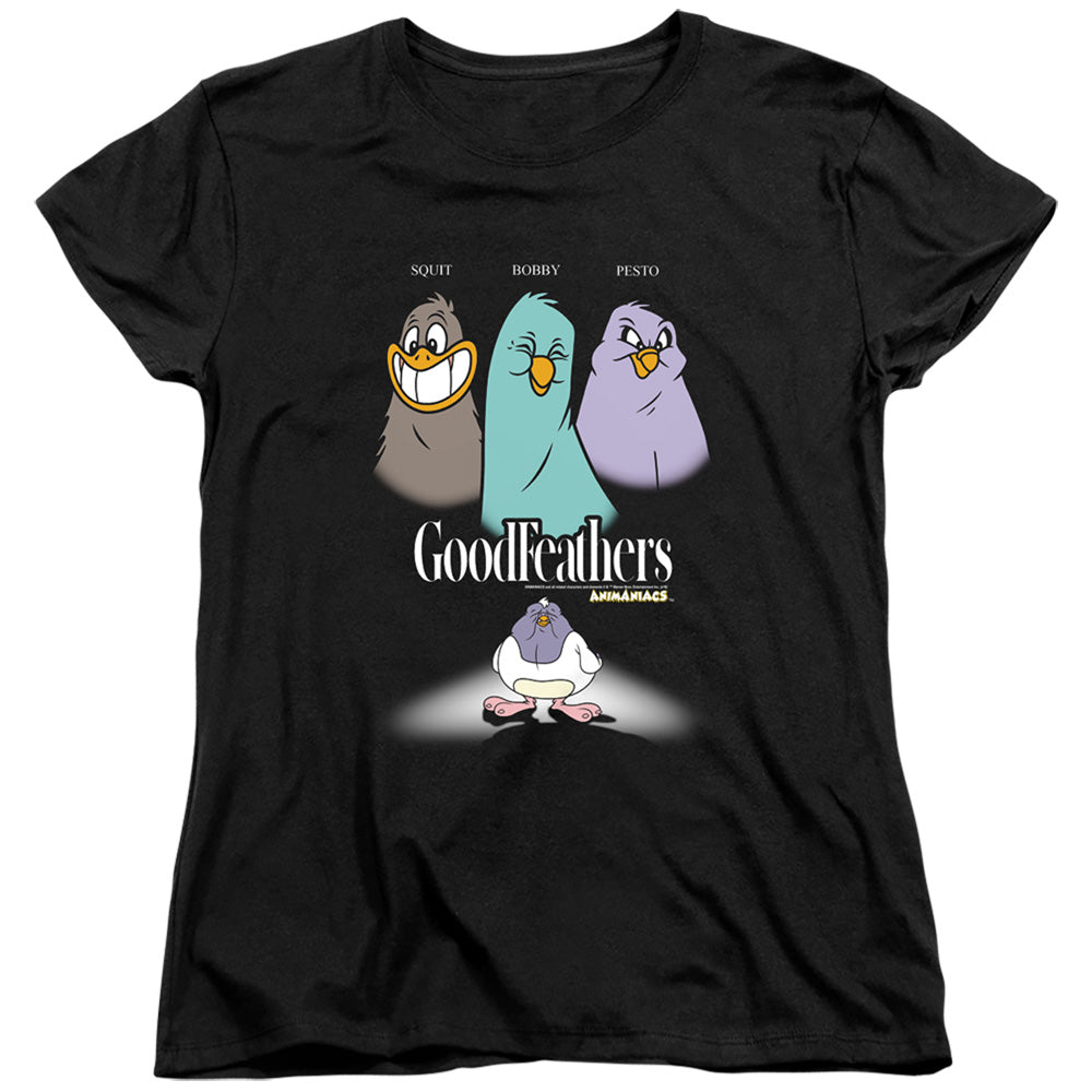 Animaniacs Goodfeathers Womens T Shirt Black Officially Licensed