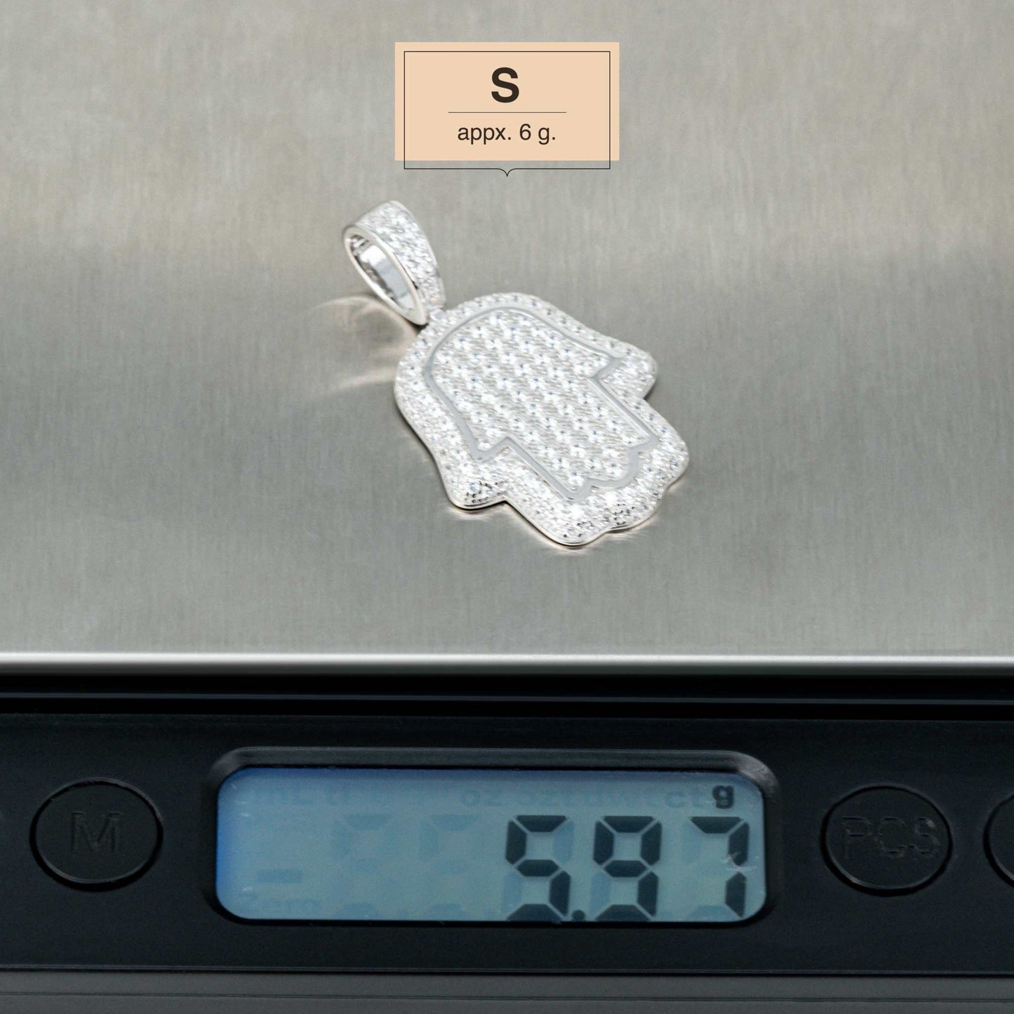 Hand Of God Hamsa Pendant 925 Sterling Silver