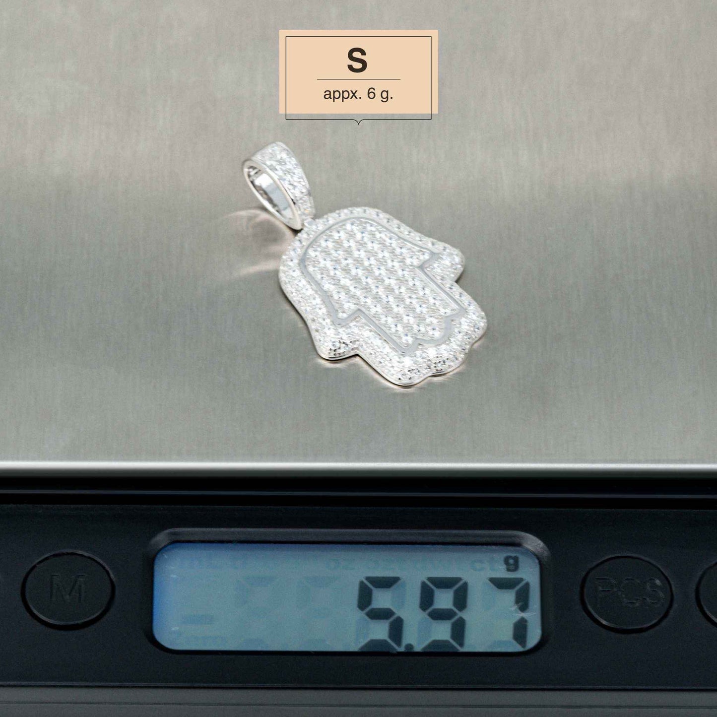 Hand Of God Hamsa Pendant 925 Sterling Silver