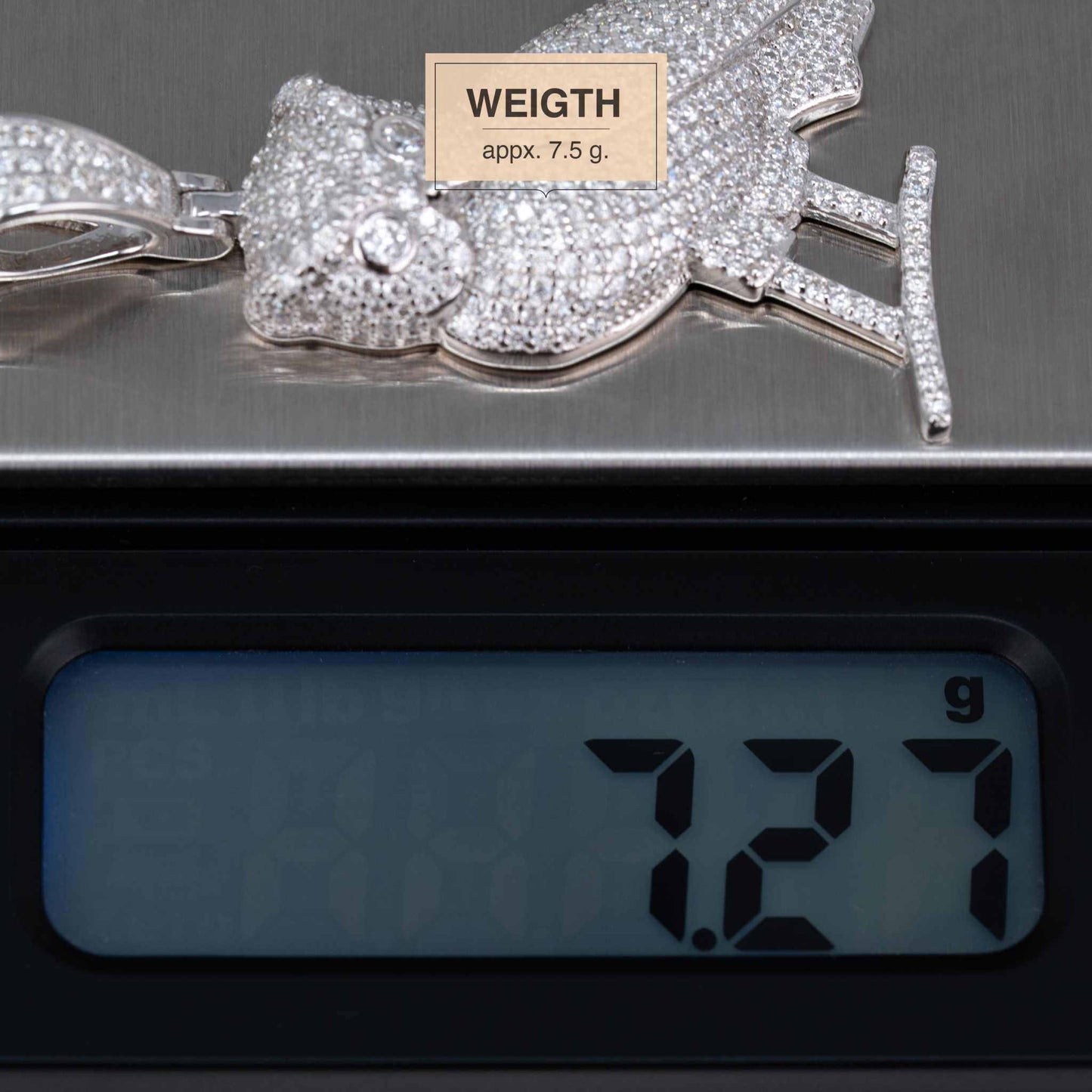 2 TCW Moissanite Owl Pendant 925 Sterling Silver