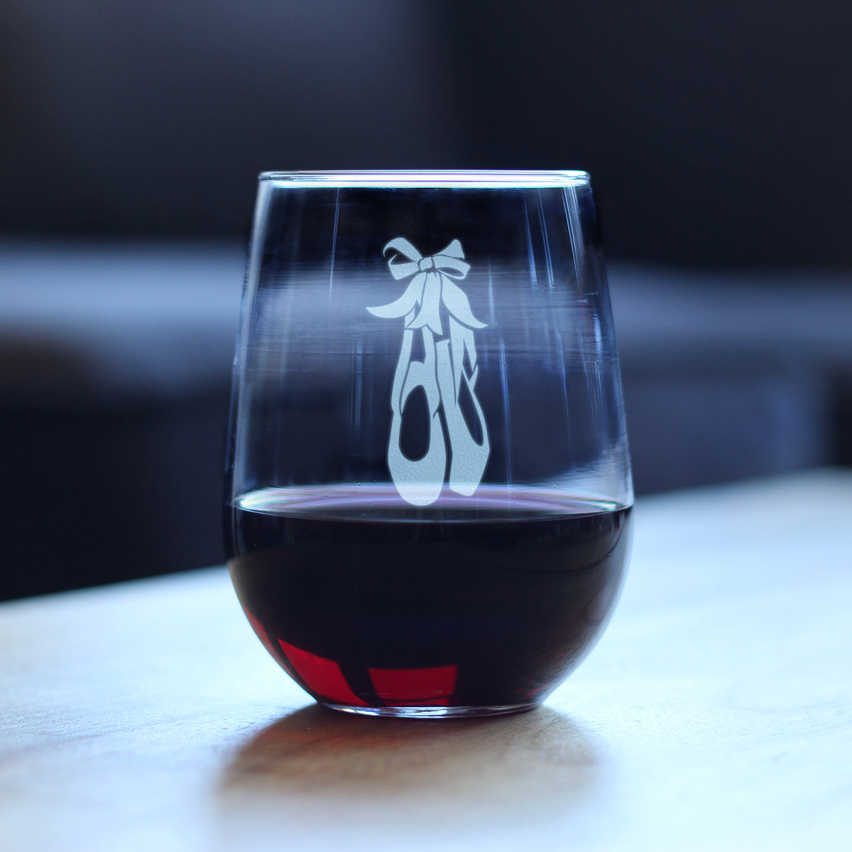 Ballet Shoes - Stemless Wine Glass - Ballerina and Dance Teacher Gifts - Large 17 Ounce