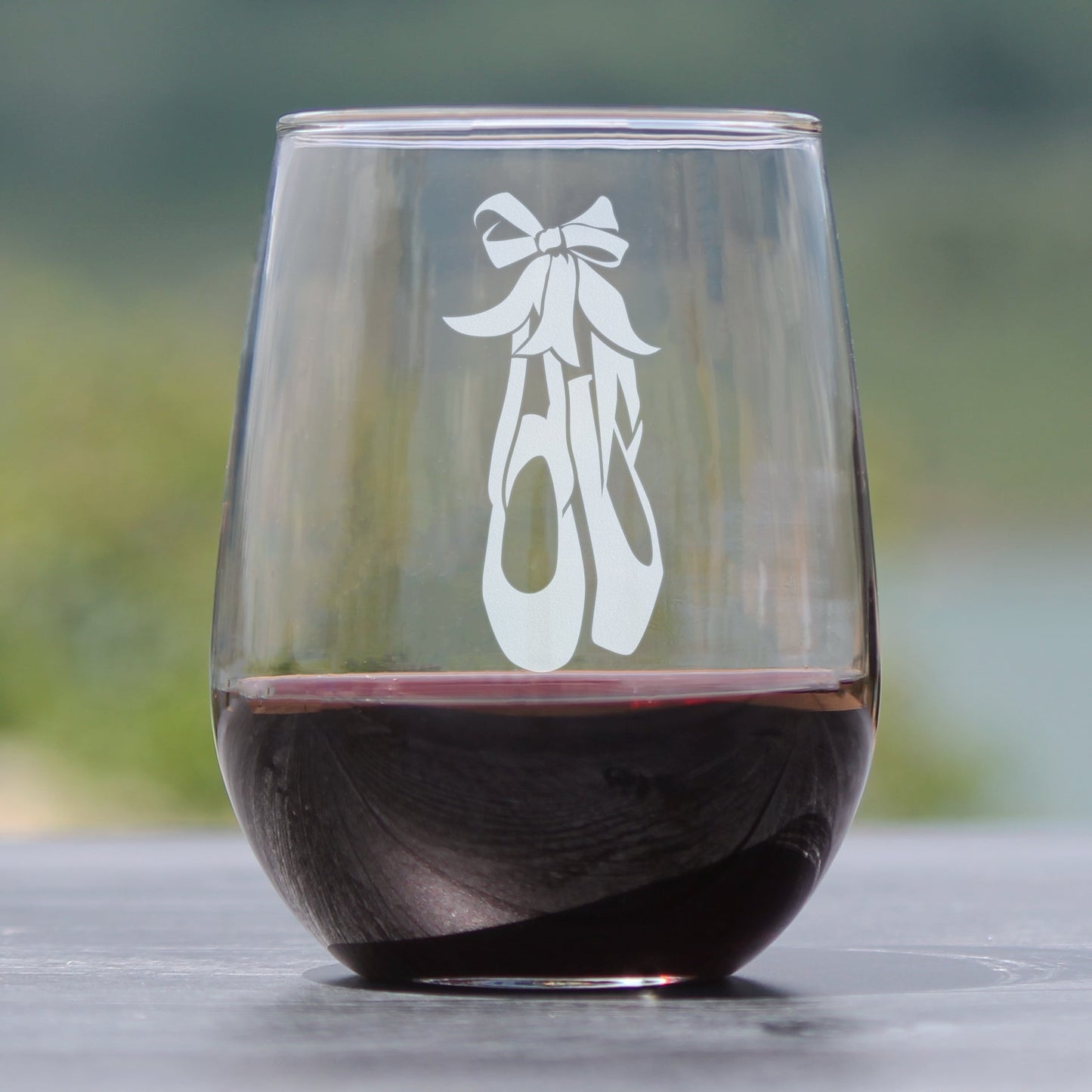 Ballet Shoes - Stemless Wine Glass - Ballerina and Dance Teacher Gifts - Large 17 Ounce