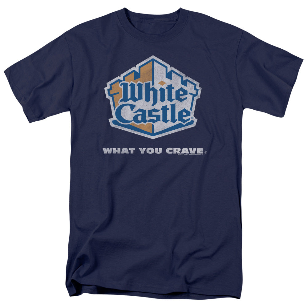 White Castle Distressed Logo Mens T Shirt Navy Officially Licensed
