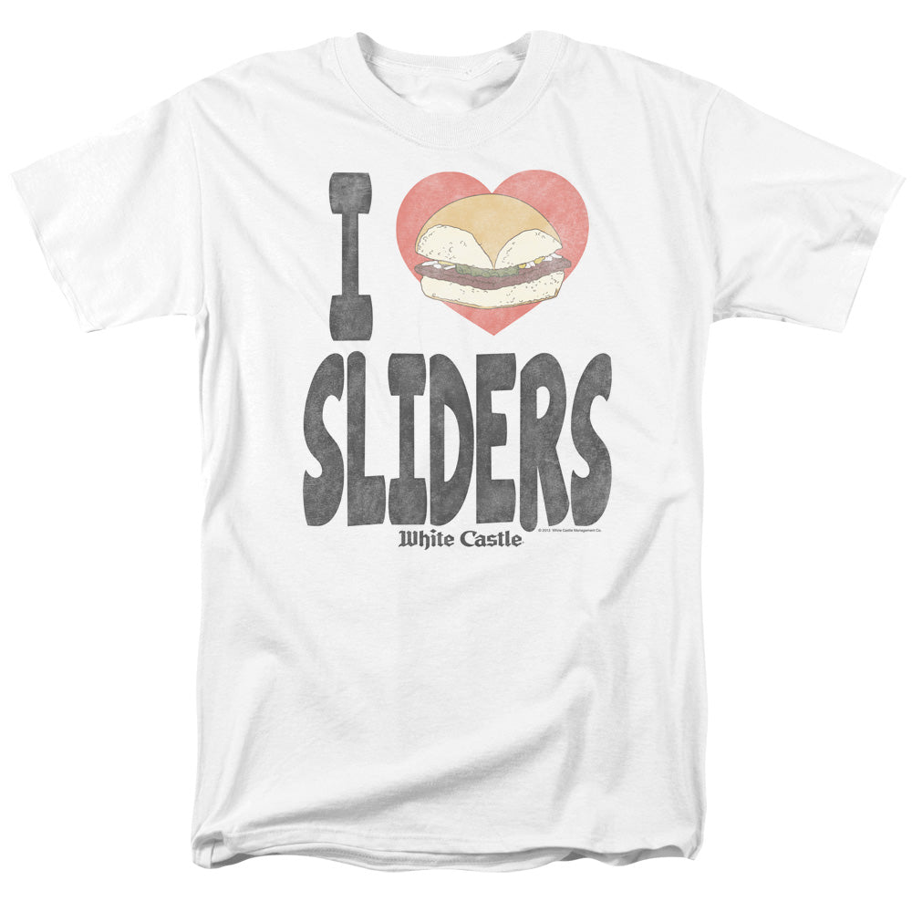 White Castle I Heart Sliders Mens T Shirt White Officially Licensed