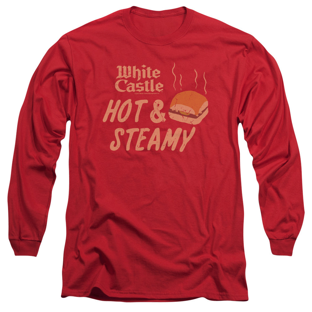 White Castle Hot & Steamy Mens Long Sleeve Shirt Red Officially Licensed