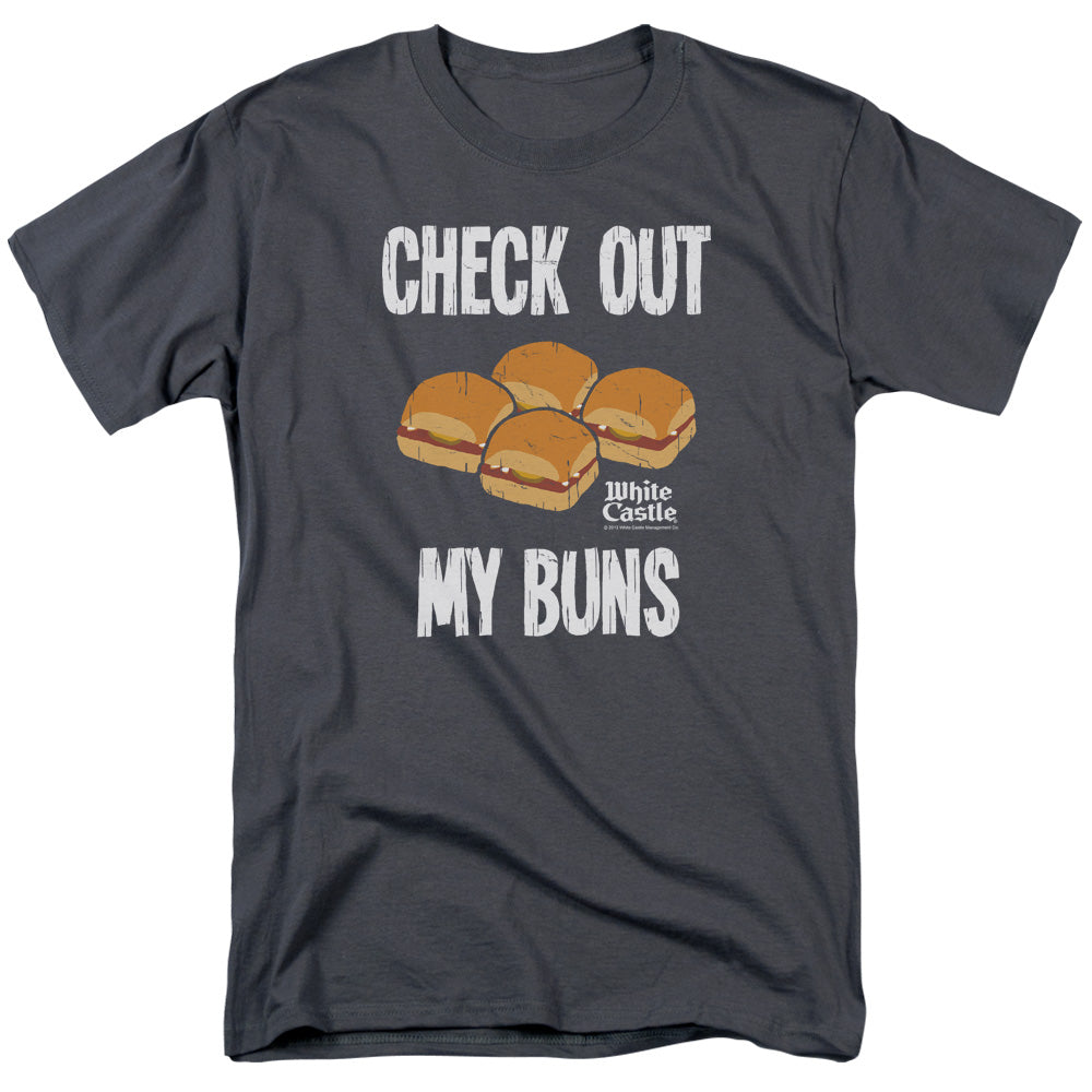 White Castle My Buns Mens T Shirt Charcoal Officially Licensed