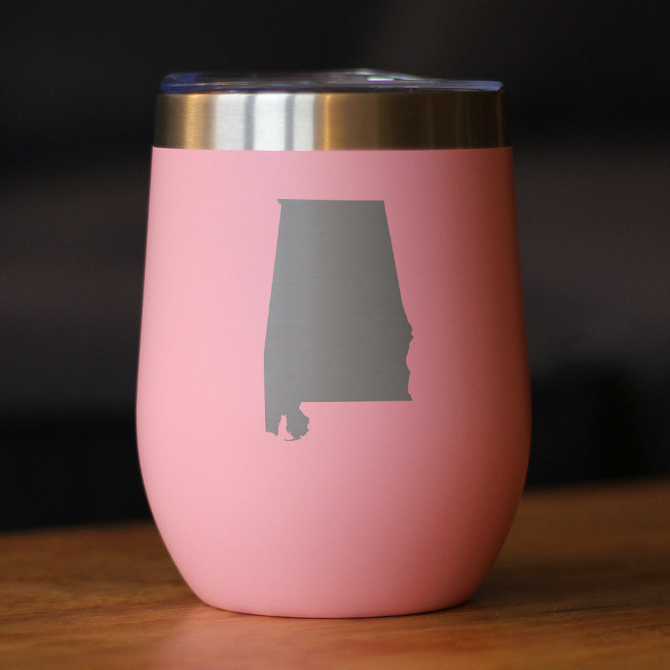 Alabama State Outline - Wine Tumbler