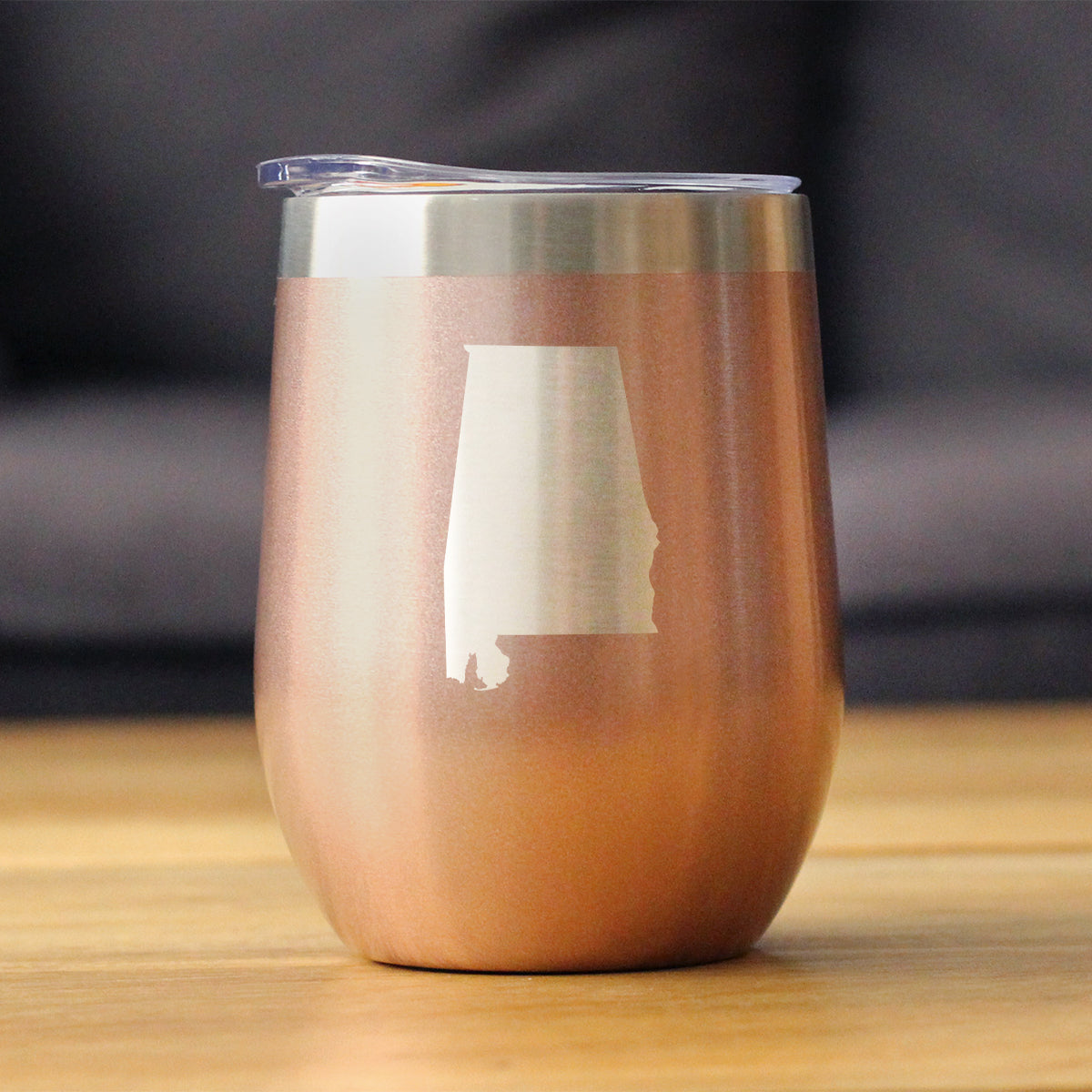 Alabama State Outline - Wine Tumbler