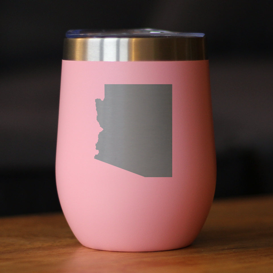 Arizona State Outline - Wine Tumbler