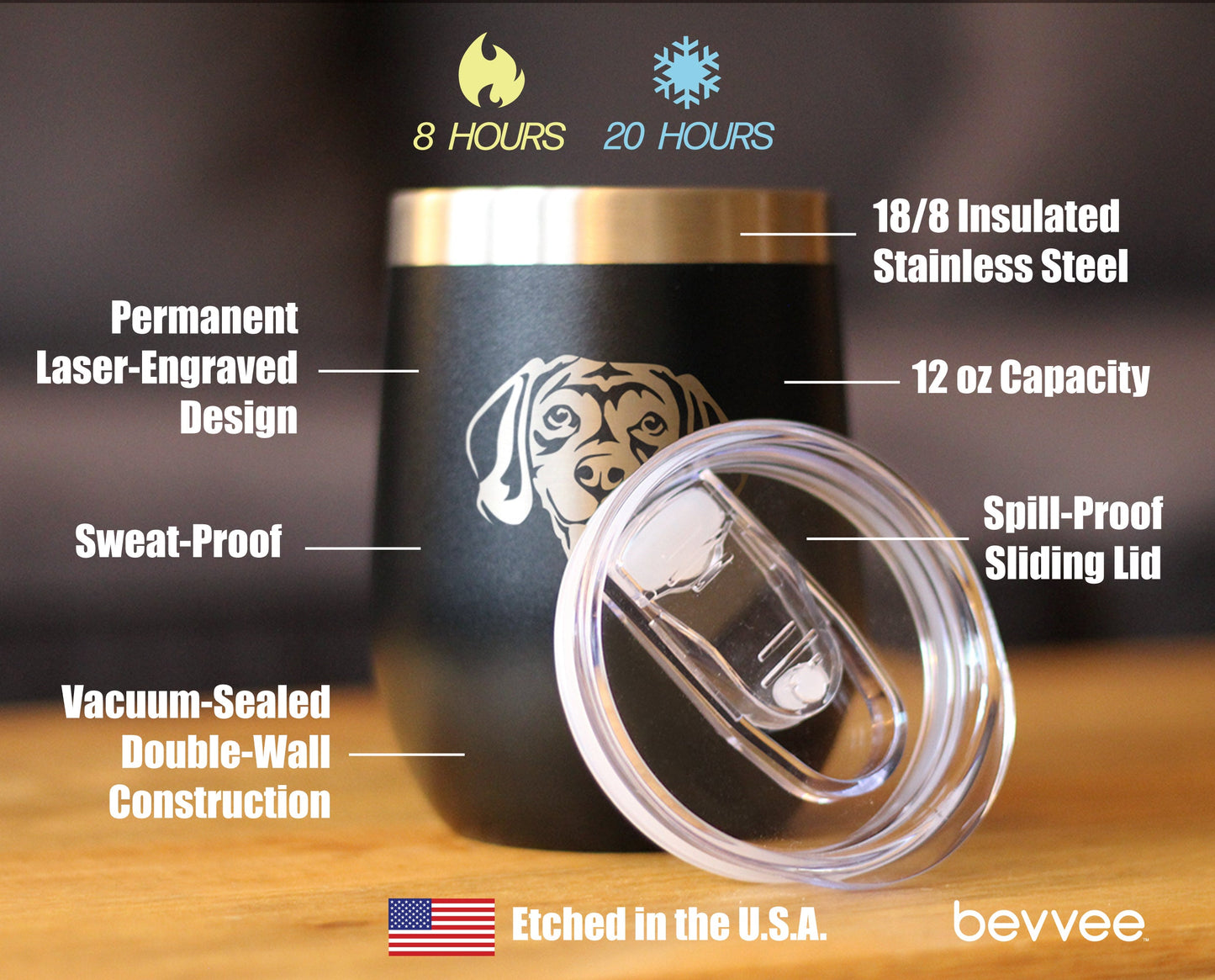 Beagle Face - Wine Tumbler