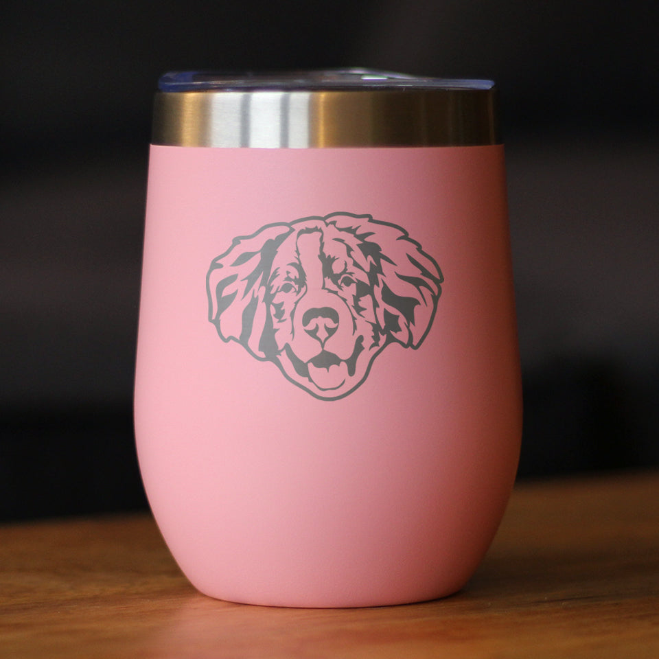 Bernese Mountain Dog Face - Wine Tumbler