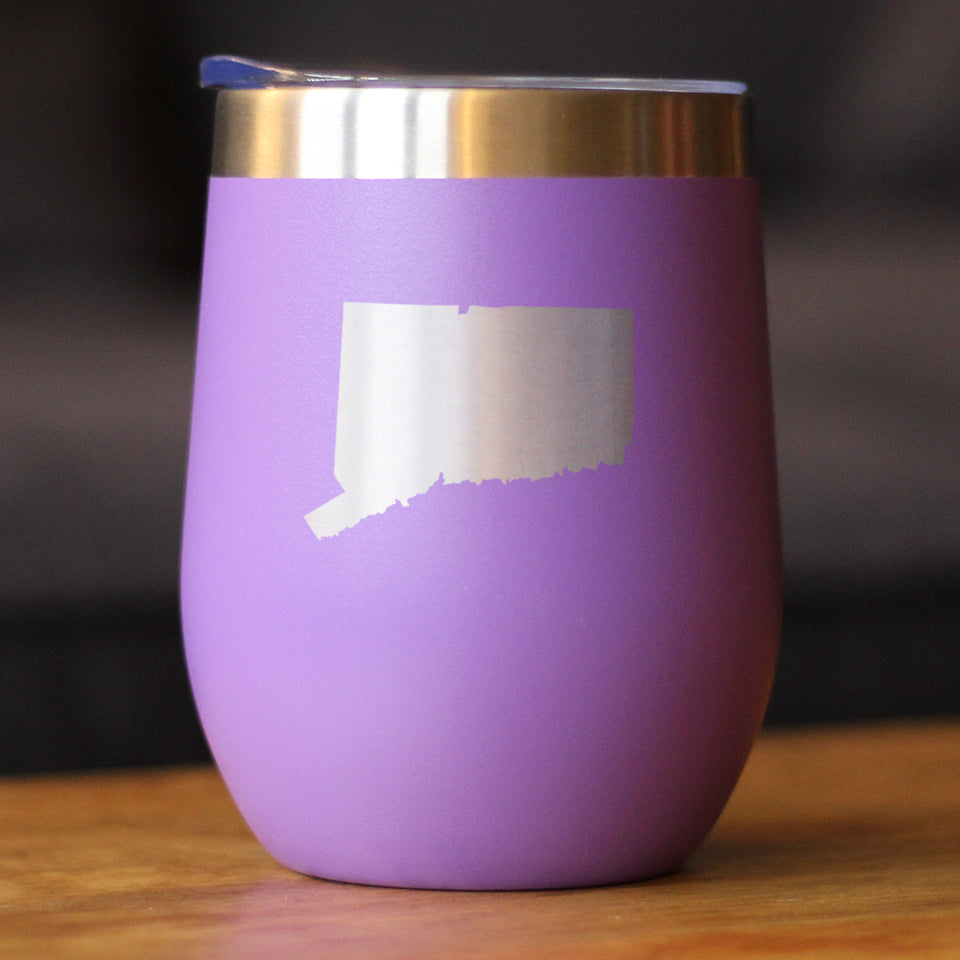 Connecticut State Outline - Wine Tumbler
