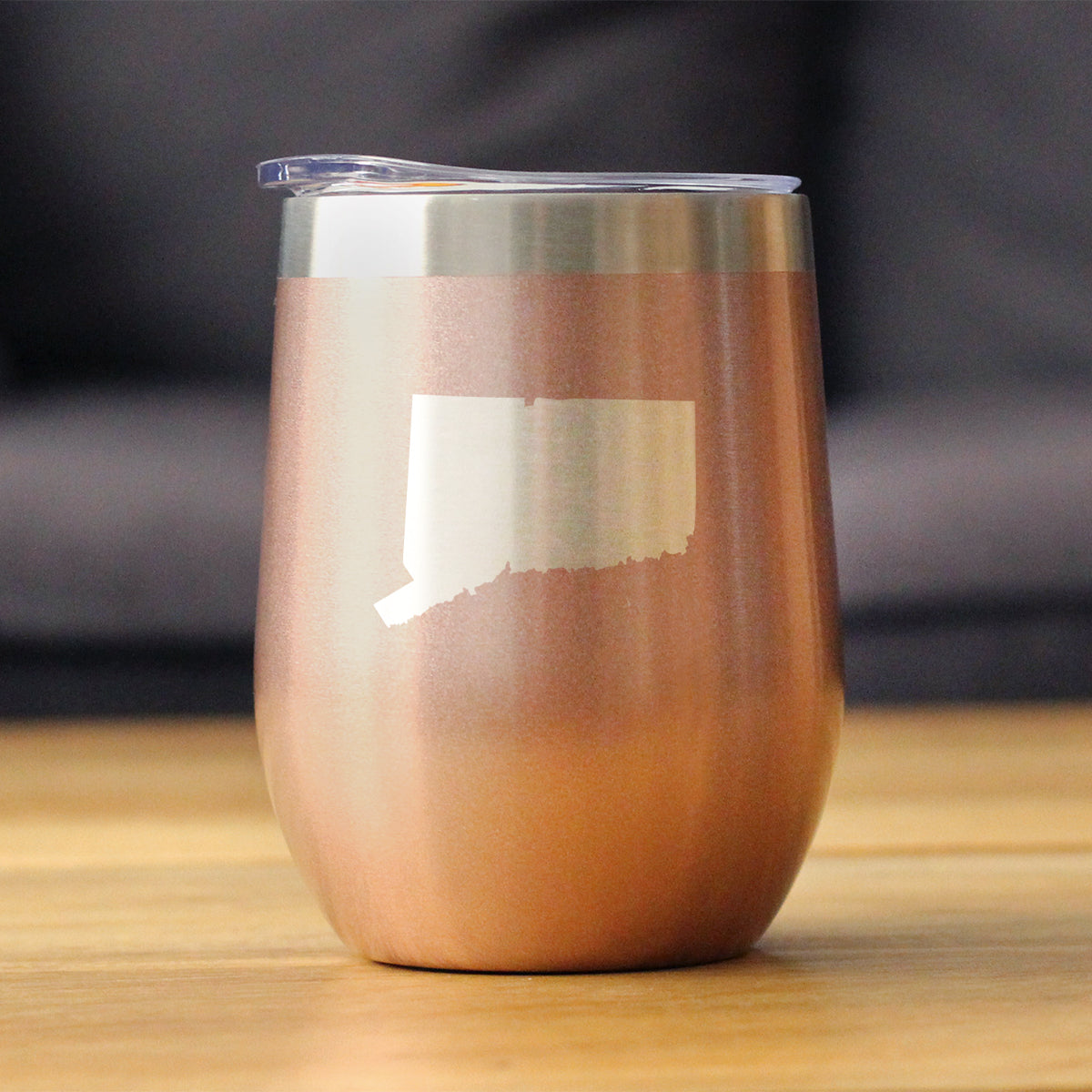 Connecticut State Outline - Wine Tumbler