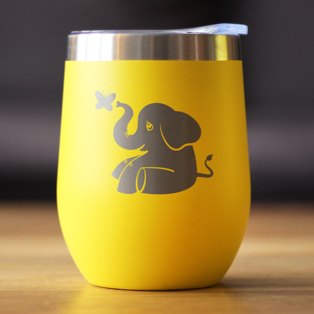 Cute Elephant - Wine Tumbler