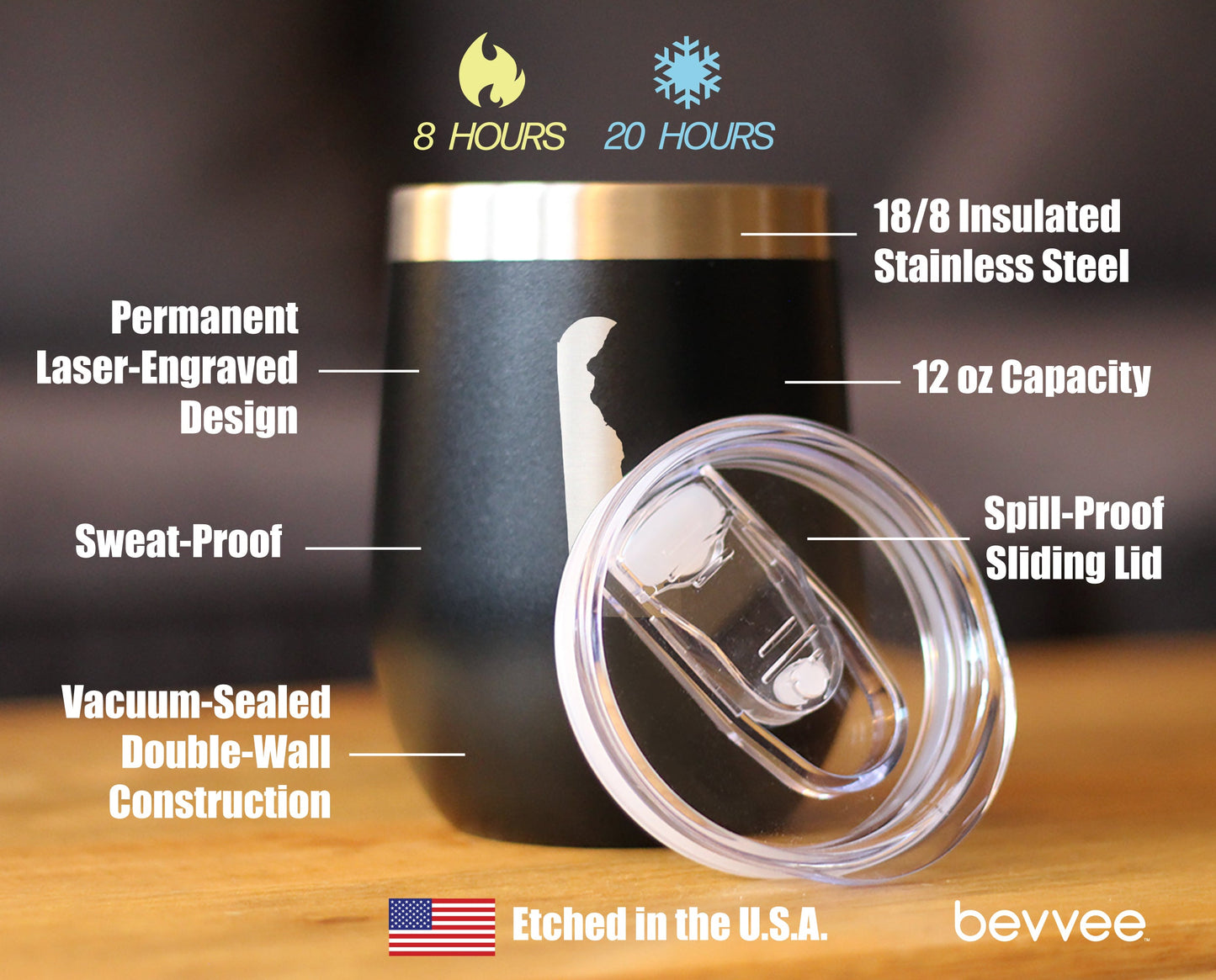 Delaware State Outline - Wine Tumbler