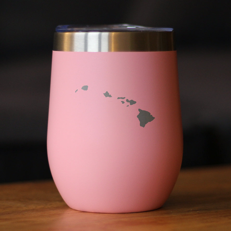 Hawaii State Outline - Wine Tumbler