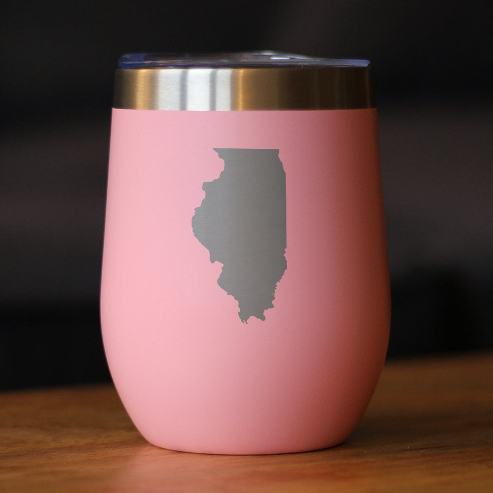 Illinois State Outline - Wine Tumbler