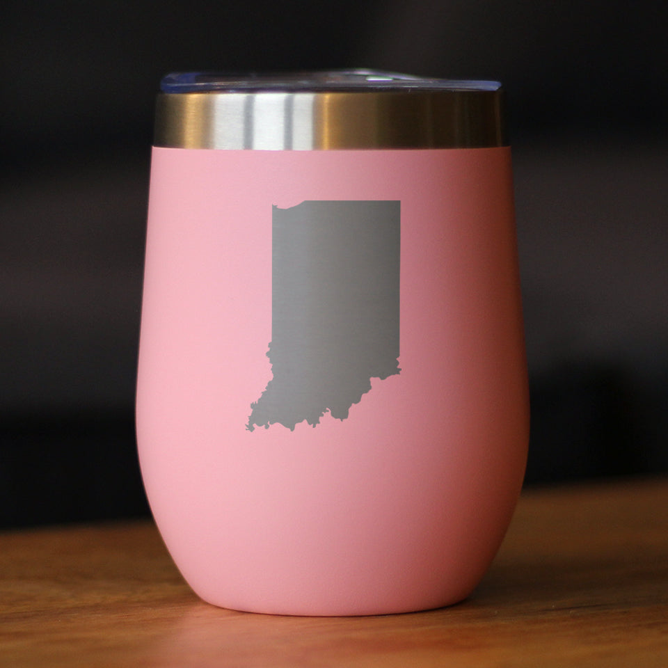 Indiana State Outline - Wine Tumbler