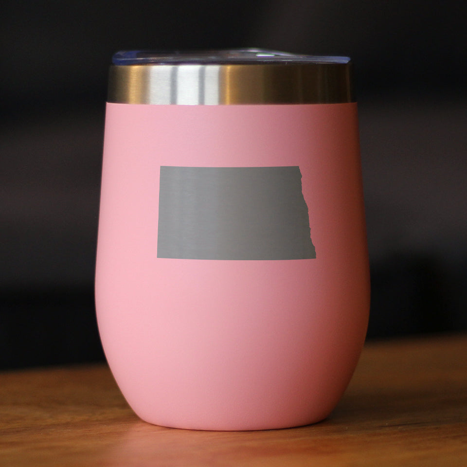 North Dakota State Outline - Wine Tumbler