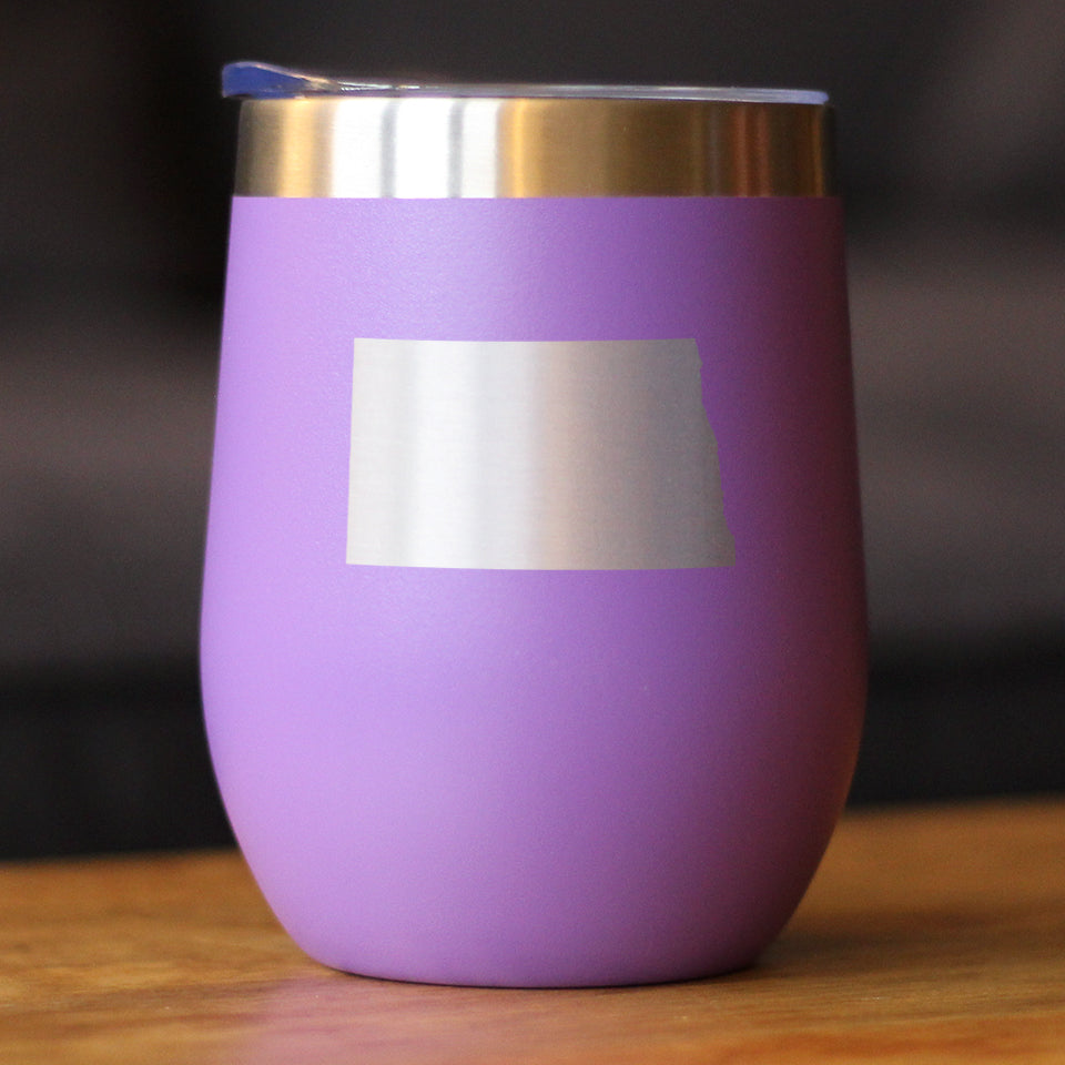 North Dakota State Outline - Wine Tumbler