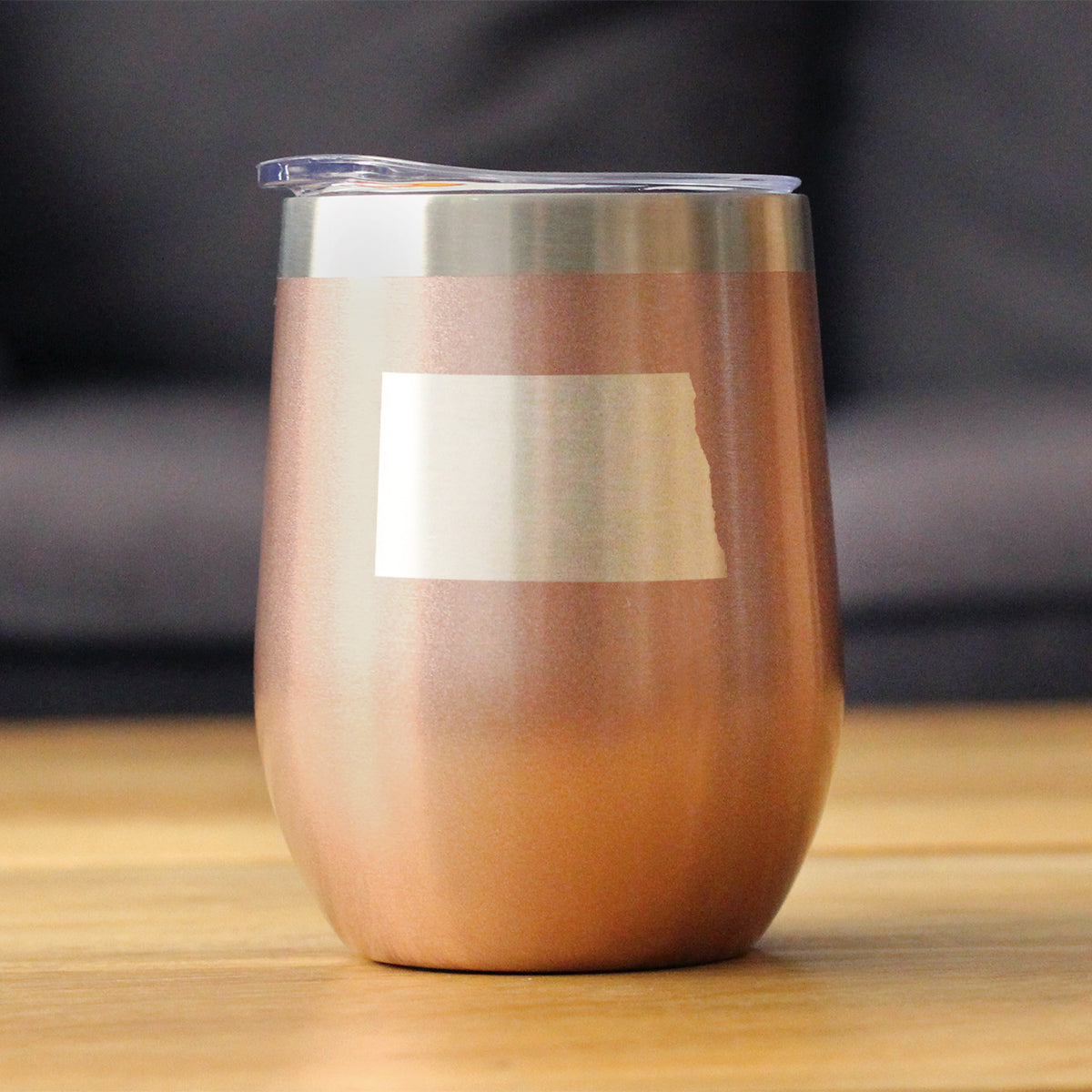 North Dakota State Outline - Wine Tumbler