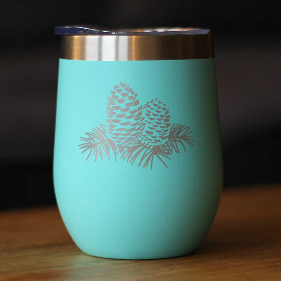 Pinecones - Cute Rustic and Cabin Themed Decorations - Wine Tumbler