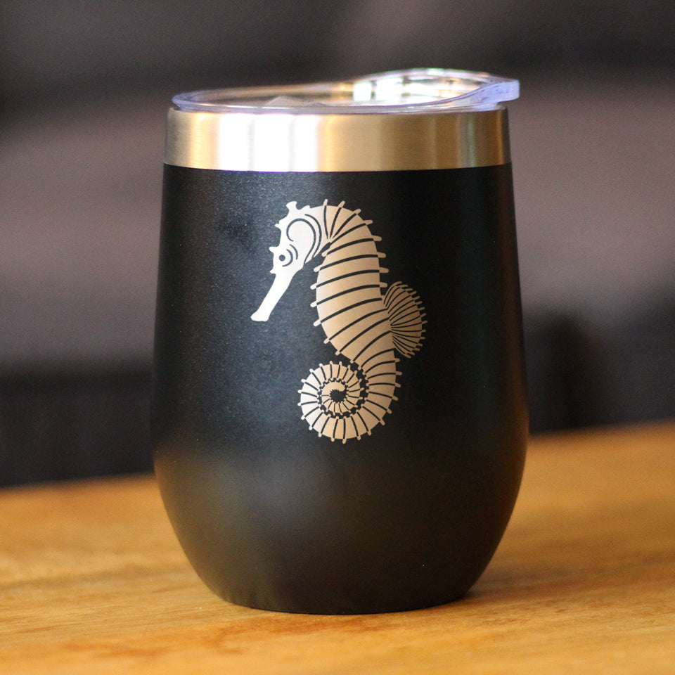 Seahorse - Cute Nautical Theme Gifts for Beach House - Wine Tumbler
