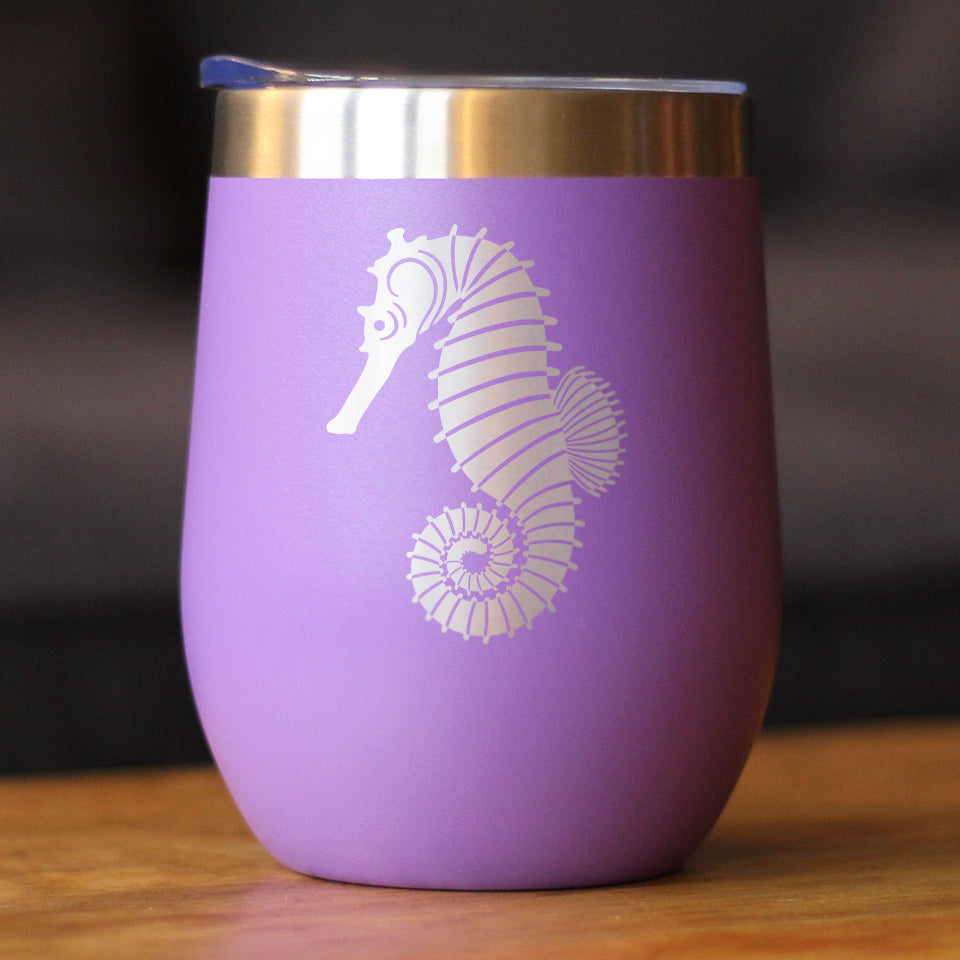 Seahorse - Cute Nautical Theme Gifts for Beach House - Wine Tumbler