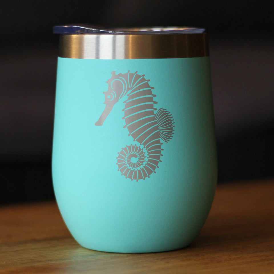 Seahorse - Cute Nautical Theme Gifts for Beach House - Wine Tumbler