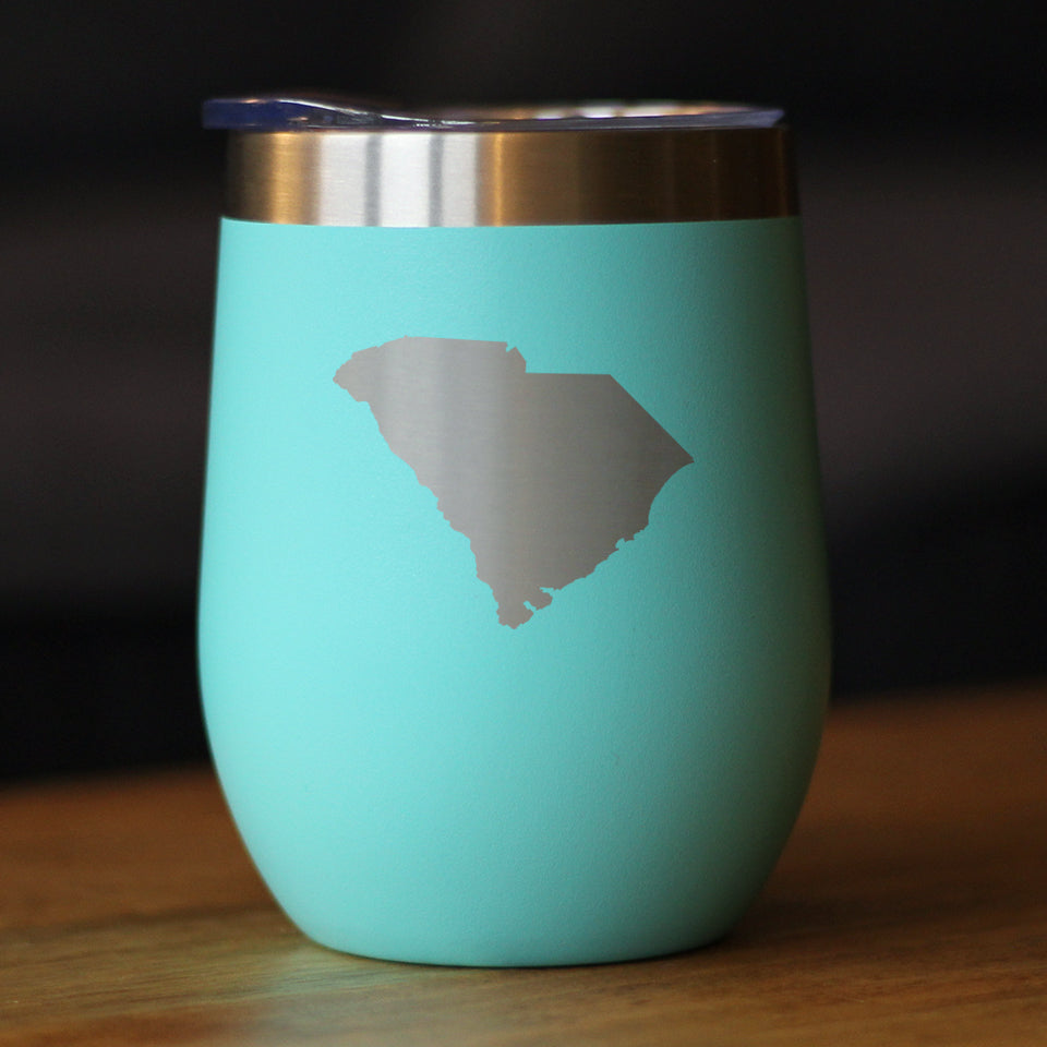 South Carolina State Outline - Wine Tumbler