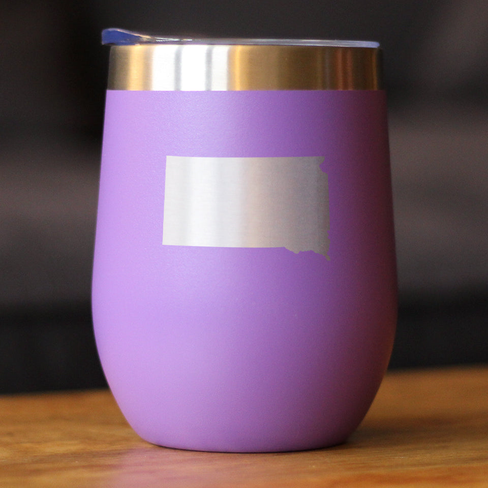 South Dakota State Outline - Wine Tumbler