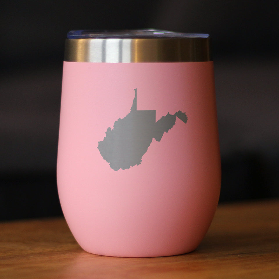 West Virginia State Outline - Wine Tumbler