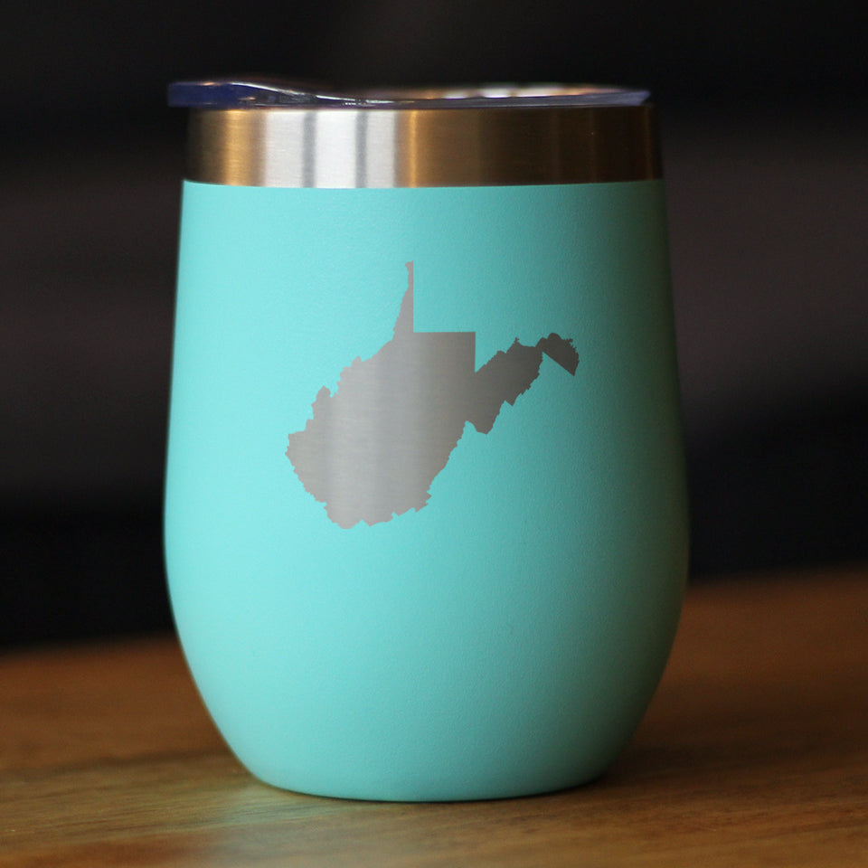 West Virginia State Outline - Wine Tumbler