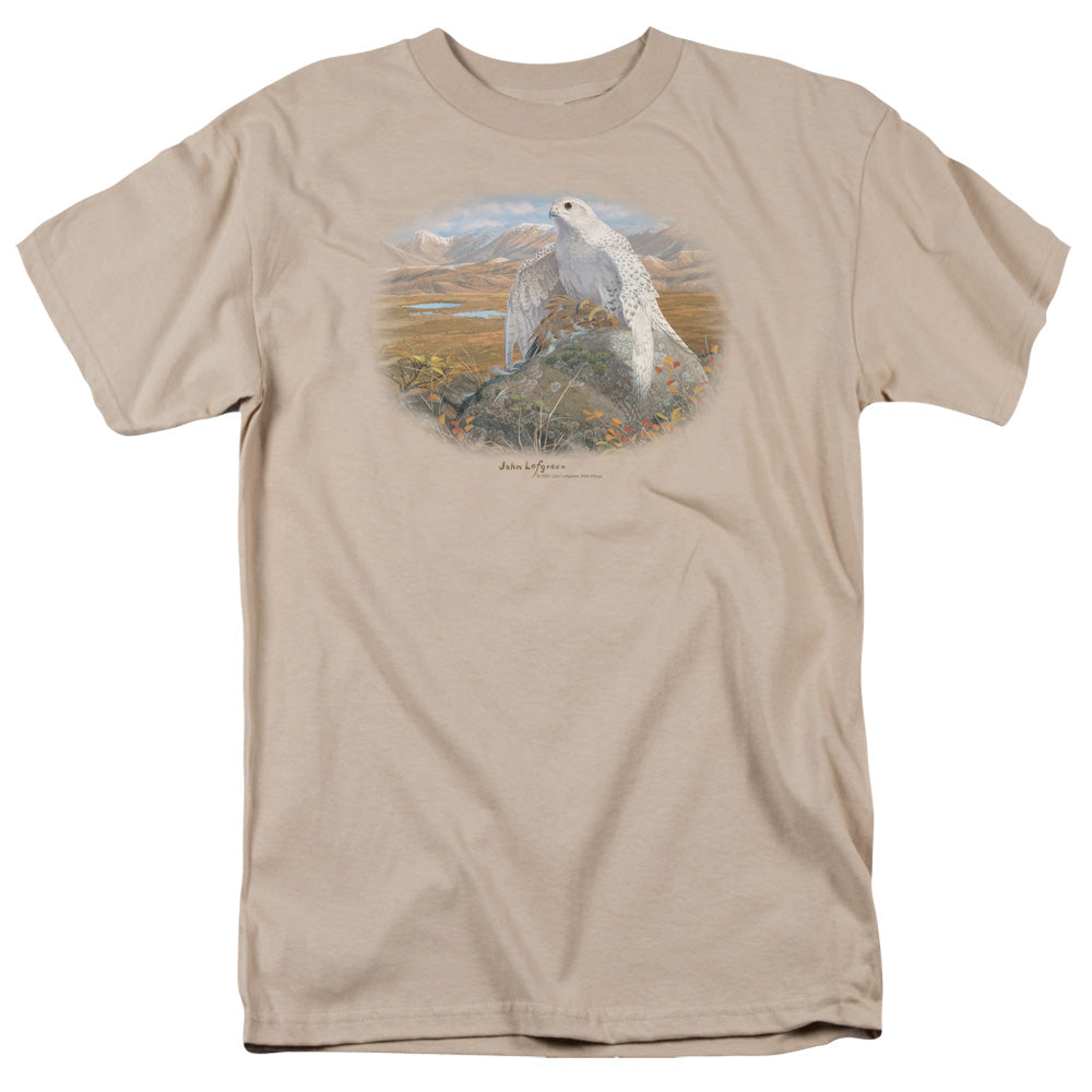 Wildlife Gyrfalcon Mens T Shirt Sand Officially Licensed