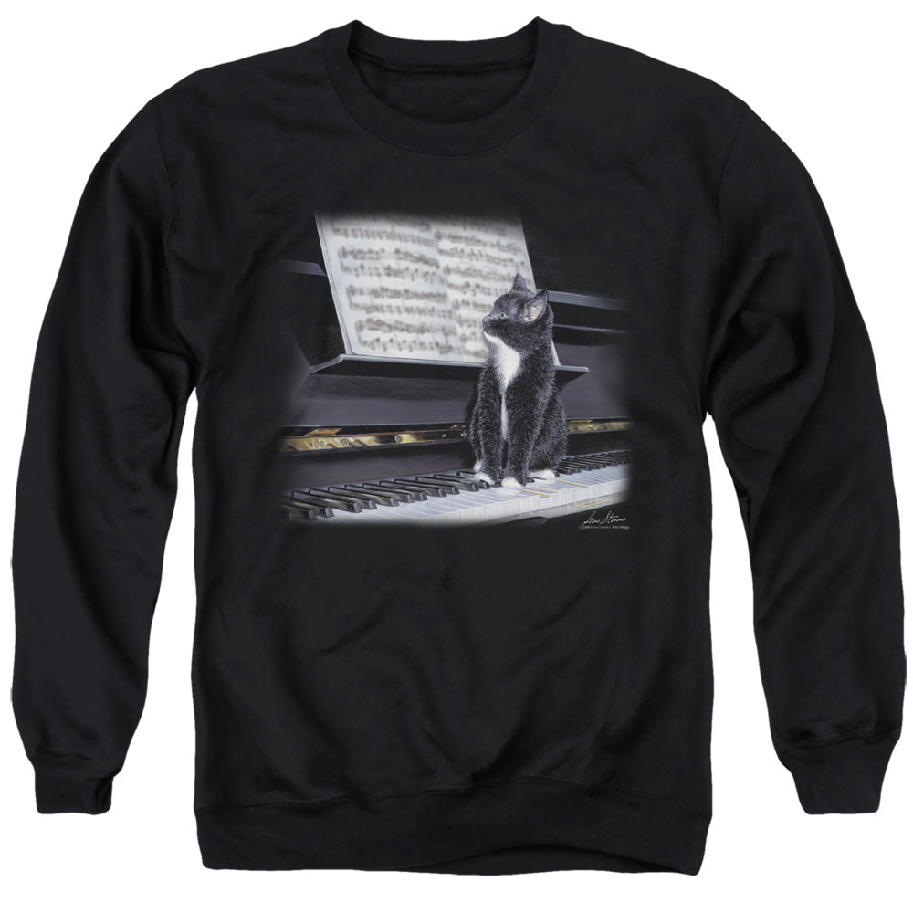 Wildlife Kitten On The Keys Mens Crewneck Sweatshirt Black