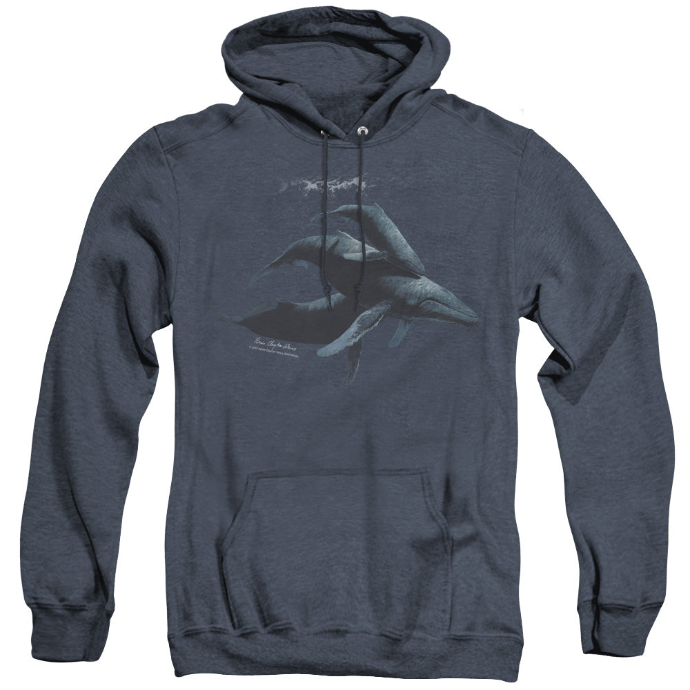 Wildlife Power&grace Heather Mens Hoodie Navy